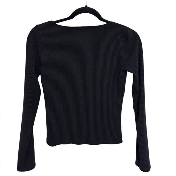 Reformation Virgil Ribbed Top in Black - Size M - Picture 4 of 7